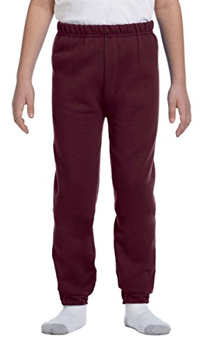 JERZEES Youth Nublend Fleece Sweatpants without Pockets, Covered Elastic Waistband, Cotton Blend, Sizes S-XL