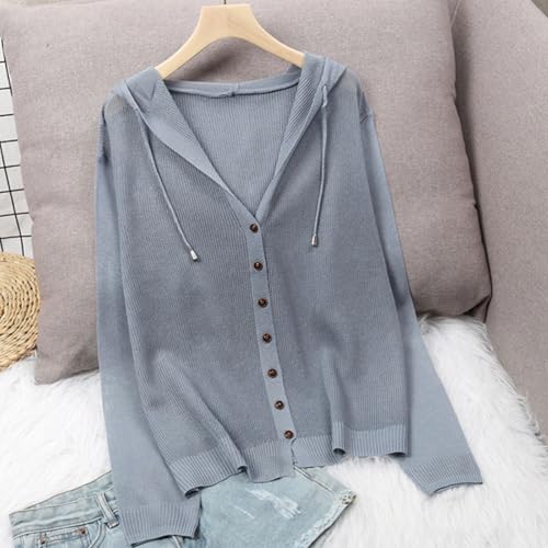 Womens Hooded Button Collar Tops Drawstring Hoodies Pullover Cardigan Oversized Casual Long Sleeve Top Shirts3