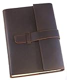 Refillable Genuine Leather Journal Notebook Exquisite Classic Design for Men and Women 240 Unlined Pages. 8.5x6x1 in.