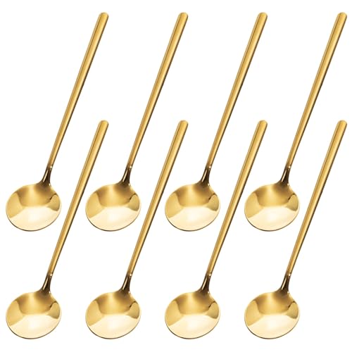 Kaffeelöffel Edelstahl, 8 Stück 13cm Kleine Löffel Dessertlöffel Eislöffel Teelöffel Mokkalöffel Runde Rührlöffel für Zuhause Küche Café...