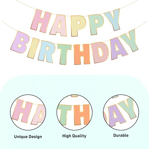 Image of Party Propz Pastel Happy Birthday Decoration Kit - 65 Pcs, Multicolor Balloons for Birthday, Birthday Decoration Items, Pastel Birthday Cap, Birthday Banner for Boys & Girls (Cardstock)