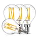 E12 Candelabra LED Light Bulbs 60 Watt Equivalent, DORESshop 6W Dimmable LED Filament Bulb, Decorative Edison G45(G14) LED Globe Bulbs, 2700K Warm White 600LM, Filament Clear Glass, Pack of 4