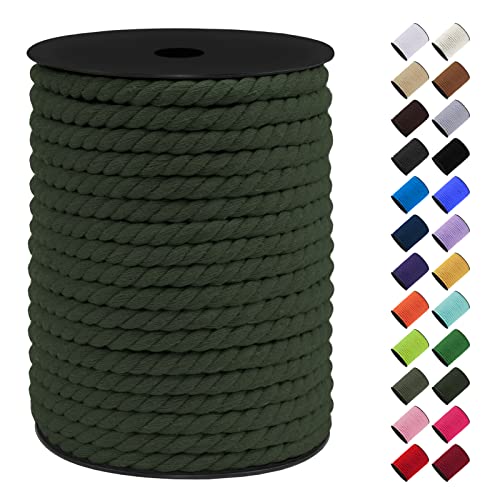 LEREATI 8mm Macrame Cord, 131 Feet Thick Macrame Rope Yarn Natural Cotton Cord Macrame String