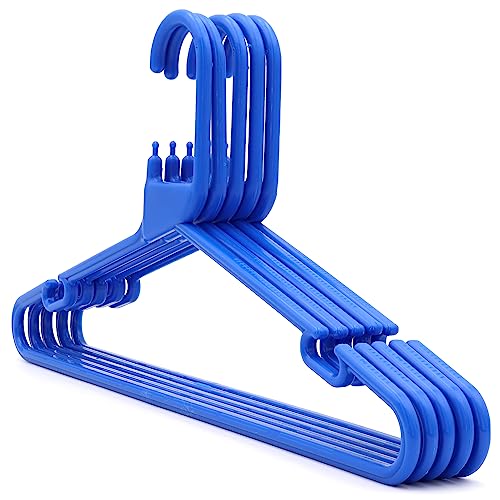 The Hanger Store 20 Blue Strong Heavy Duty Plastic Coat Hangers - Choose Colour