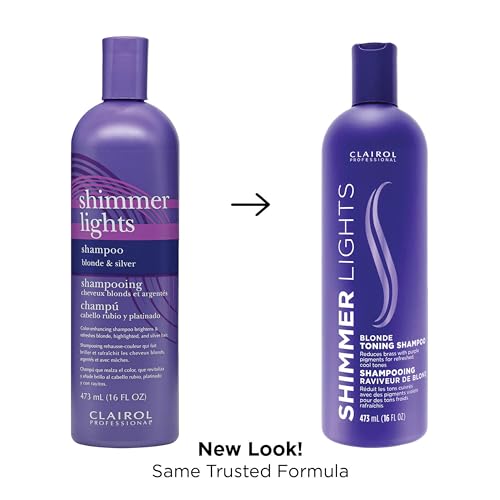 Clairol Professional 3614226781741 Shimmer Lights Purple Shampoo, 16 Fl. Oz, Neutralizes Brass & Yellow Tones, For Blonde, Silver, Gray & Highlighted Hair Packaging May Vary thumb #2