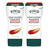 VIVID KITCHEN Low-Calorie Ketchup Sauce - 2 Pack - Zero Sugar, 10 Cal/Serving - Allulose Sweetened, No Preservatives or MSG - Easy Squeeze Bottle - Healthy, Guilt-Free Ketchup Alternative for Fries, Burgers, Sandwiches & More