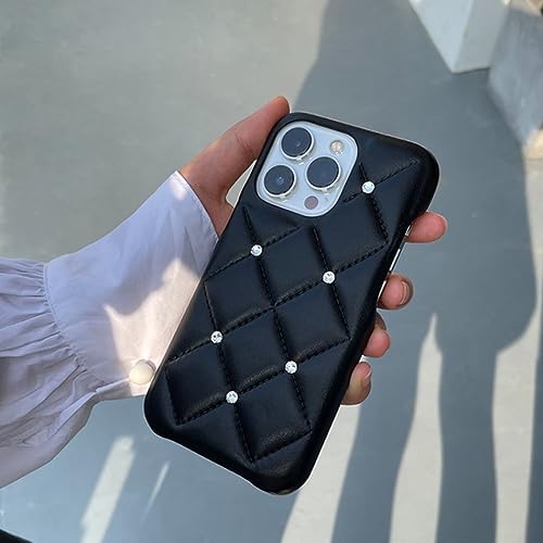 Étui matelassé de luxe iPhone 13 Pro Max housse noire soirée et quotidien