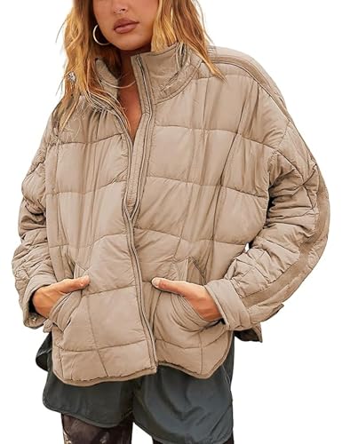 Xiaoxuemeng Womens Quilted Puffer Jacket Zip Up Lightweight Padded Coat