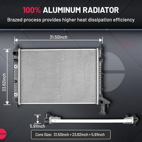 Image of BDFHYK Radiator for Buick Enclave 2008-2017, for Chevrolet Traverse 2009-2017, for GMC Acadia 2007-2017, for Saturn Outlook 2007-2010, Aluminum Core, CU13007 13007 13006