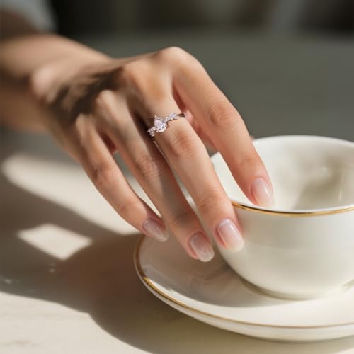 Pear Cut Moissanite Wedding Ring,1 Carat D Color VVS1 Engagement Rings for Women Promise Rings Sterling Silver for Her Gift Size 5-103