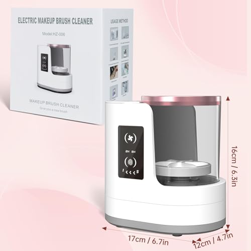 Image of 3 IN 1 Electric Makeup Brush Cleaner Machine With Makeup Brush Dryer-Holder-Portable Automatic USB Cosmetic Brushes Cleaner Tool for All Size Beauty Makeup Brush Set,Eyeshadow, Blush Brush