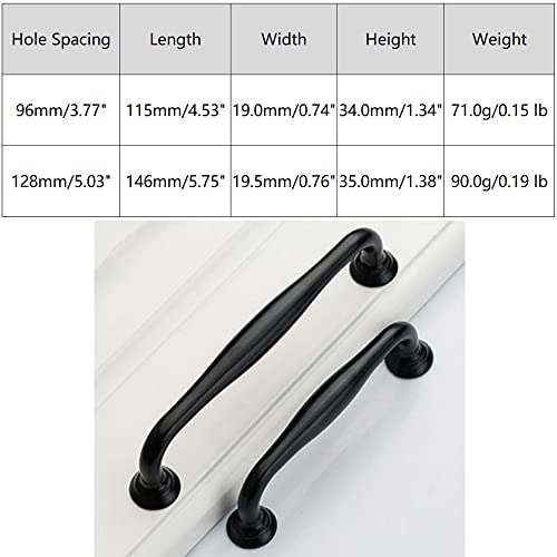 SEIWEI Black Cabinet Handles, 1/2Pcs Zinc Alloy Cupboard Handles - Image 2