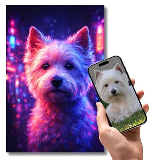 Genérico Póster Animal Personalizado Estilo Neón Cyberpunk – Retrato de Perro o Gato de su foto – Póster luces LED Futurista Gaming – Decoración de pared moderna – 4 tamaños | Ya disponible en tu tienda friki favorita! En mundofriki.es!