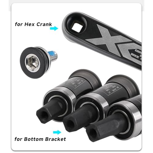 Image of 2PCS Bike 8mm Hex Crank Arm Fixing Bolts Screws with Caps - Capless Bottom Bracket Screws for Mountain and Road Bikes - Compatible with FSA, Suntour, Prowheel and More