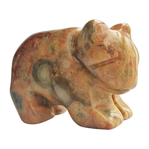 Manekieko Hand Carved Yellow Crazy Lace Bear Cover