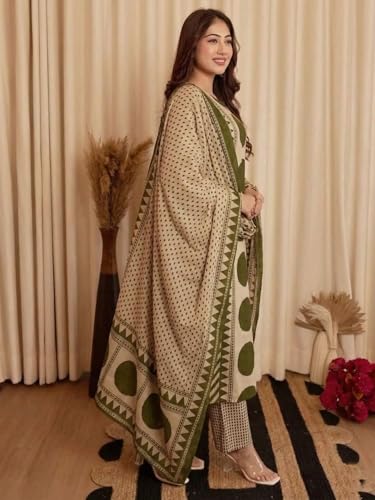 Image of Klosia Women Printed Straight Kurta and Pant Set with Dupatta | Printed Kurta Set | Cotton Kurta Set | Women Kurta Sets | Summer Suit |