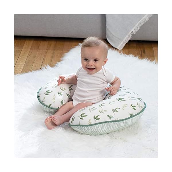Boppy Kissenbezug aus Bio-Stoff, grüne kleine Blätter, modisches zweiseitiges Design, passend für alle Stillkissen und… – Bild 6