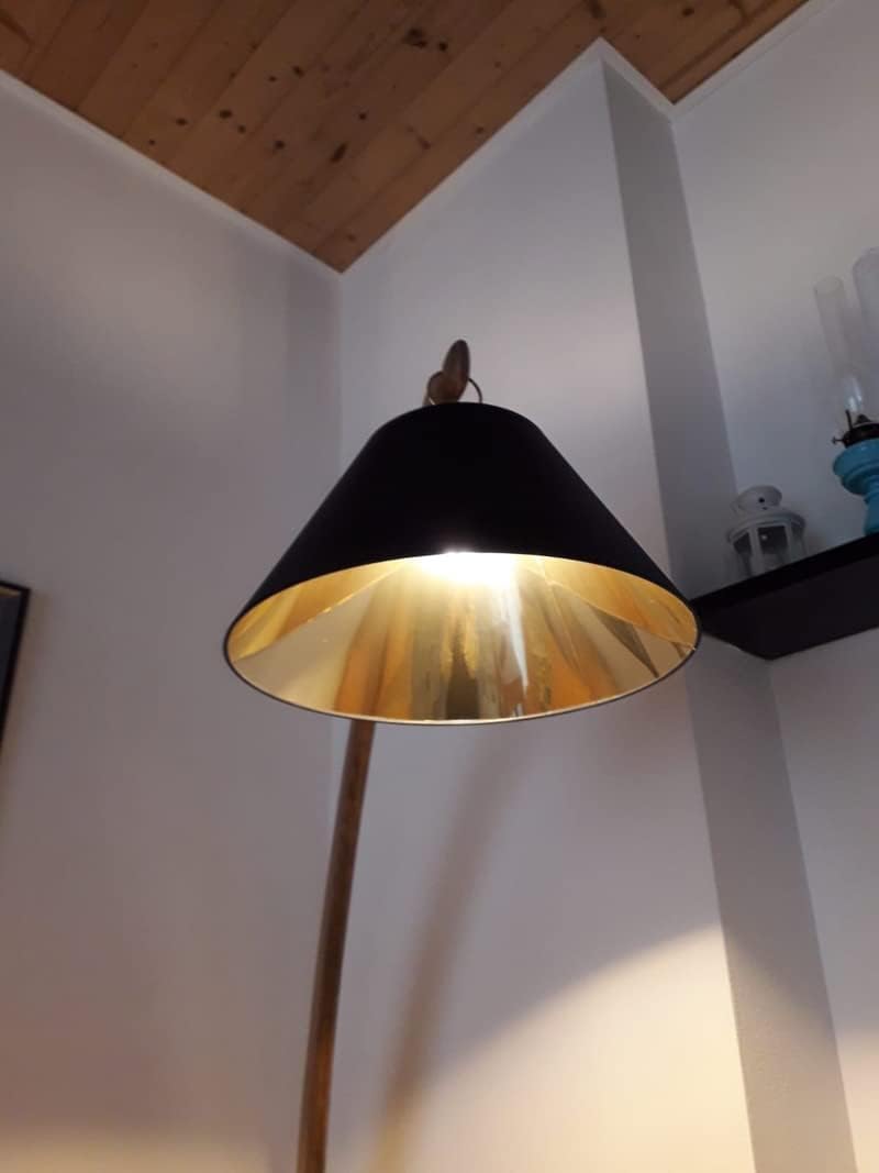 Paolo Rossi paralume prime modello impero in tessuto cinzato nero con interno oro specchio - produzione propria, Made in Italy (nero interno oro, diametro cm 50)