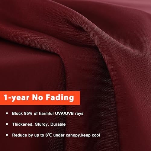 Image of MASTERCANOPY Patio Umbrella 11 ft Replacement Canopy for 8 Ribs-Burgundy Canopy Only