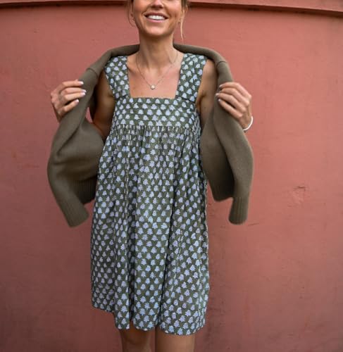 Image of Women Y2K Tie Shoulder Mini Dress Bow Babydoll Ruffle Short Dress Summer Boho Floral Flowy Beach Sundress