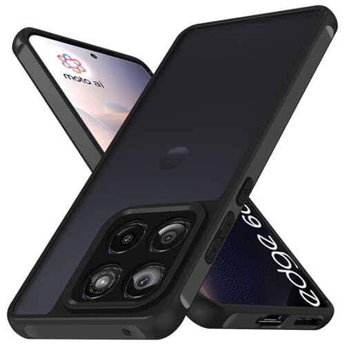 ivoler Hülle für Motorola Moto Edge 60 Fusion 5G / Moto Edge 60 5G, [Militärstandard] Stoßfest Kratzfest Handyhülle, Matt Durchscheinende Rückseite Dünn Anti-Fingerabdruck Schutzhülle Hülle (Schwarz)