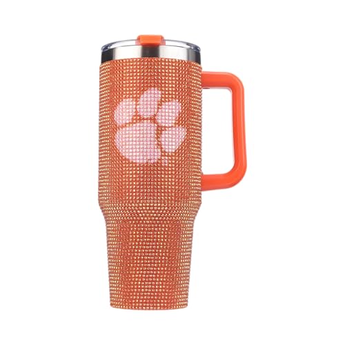 Image of The Memory Company Officially Licensed 40oz TC Bling Game Day Tumbler with Vintage Logo, Clemson University