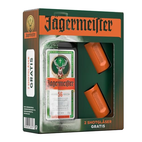 Jägermeister exklusives Geschenkset | mit GRATIS Shotgläser 2cl und 0,7l Kräuterlikör 35% Vol. |...