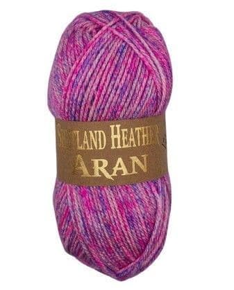 WoolCraft Shetland Heather Knitting & Crochet Yarn, Great Value Acrylic & Wool Blend Yarn, with 15 Tweed Effect Colours, 75% Acrylic & 25% Wool, 200 Metres, 100g Balls, Single Ball, Orchid Twist