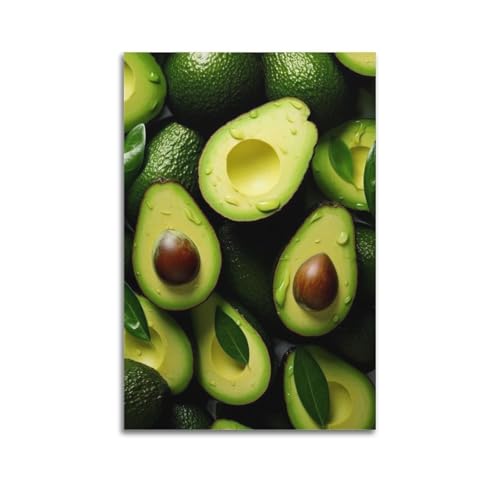 Papier peint mural avocat tranche fruits moderne poster 60x90