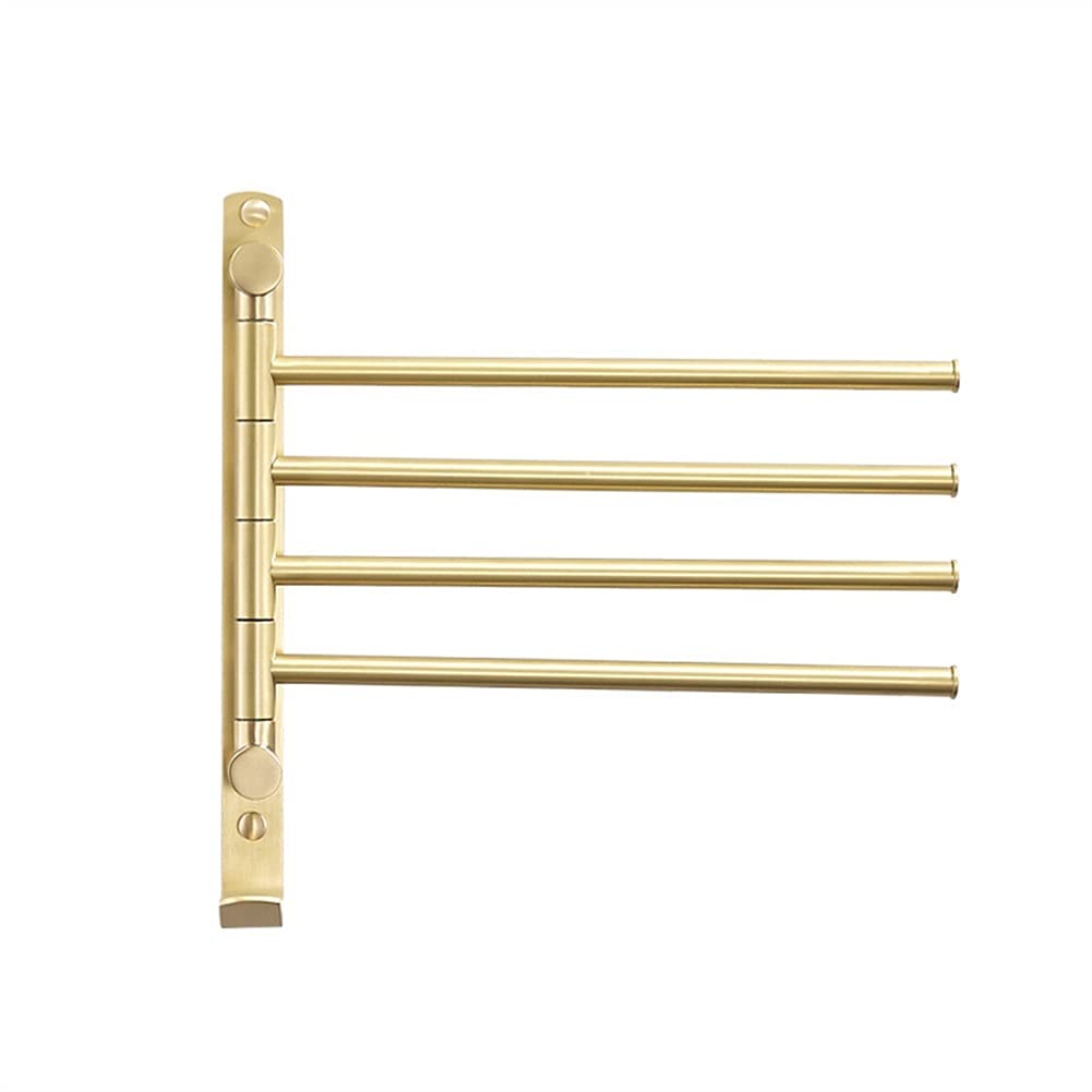Porte-Serviettes Porte-Serviettes pivotant, Porte-Serviettes en Laiton Total doré brossé, Porte-Serviettes de Salle de Bain Noir fixé au Mur, Porte-Serviettes de Salle de Bain pour Cuisine d