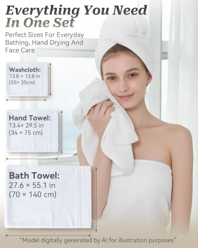 Luxury Bath Towels 3 Packs, Hotel-Quality Experience, For Bathroom,Home Use - 2