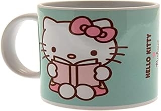 Pyramid International Pusheen x Hello Kitty Ceramic Mug in Presentation Gift Box (Milk and Book Design) 315ml - Official Merchandise (MG27026)