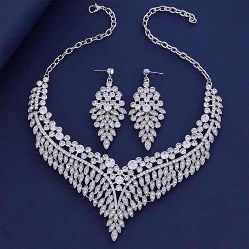 Wedding Bridal Necklace Earrings Set, Cystal Rhinestone Jewelry Sets by Zthread - Used condition - Image 5