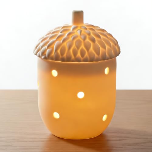 Keramik Teelichthalter Tannenzapfen Halbtransluzente Unglasierte Weiss...