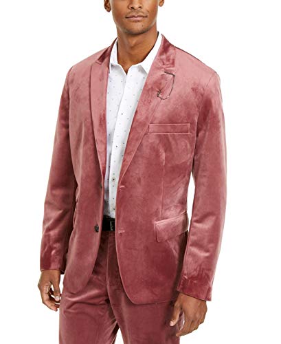 INC International Concepts Men's Slim-Fit Velvet Blazer Pink Size Large