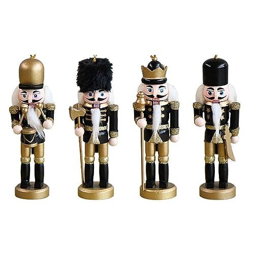 Christmas Wooden For Decor Christmas For Pendant For Creative For Ornament For Party- Store Ho Christmas Nutcrackers Ornaments Gold & Black Glittered Christmas Mini Wooden