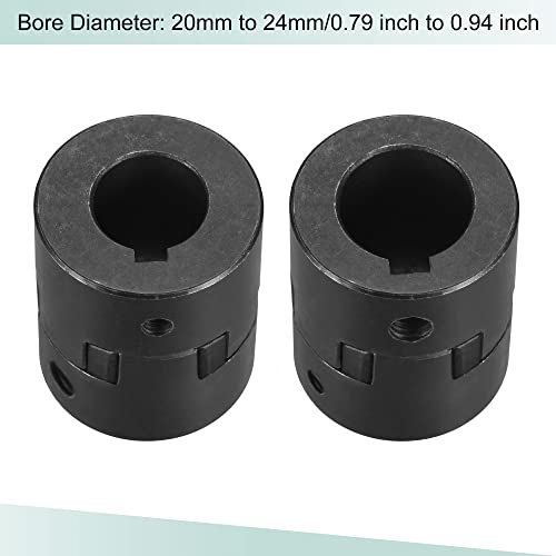 sourcing map Flexible Kupplungswelle 20 mm bis 24 mm Flexible Kupplung 52 mm L x 44 mm OD Motorkupplungsgelenk