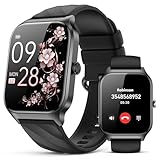 Smart Watch for Women Men - Answer/Make Call, Fitness Tracker Smartwatch for Android iPhone Compatible, Sleep Monitor Cycle, 110+ Sports Modes Step Counter (Casual, Black, 1.83)