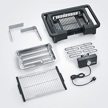 SEVERIN Style Evo Elektrogrill für drinnen und draußen, Tischgrill mit schnellem Grillstart bis 350 °C, Balkon Grill mit optimaler Hitzeverteilung, Schwarz, PG 8123 – Bild 7