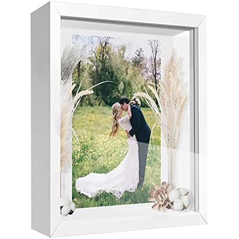 sunmeg 3D Bilderrahmen zum Befüllen 28 x 36cm Bilderrahmen Tief 3D Objektrahmen Hölzern Cover