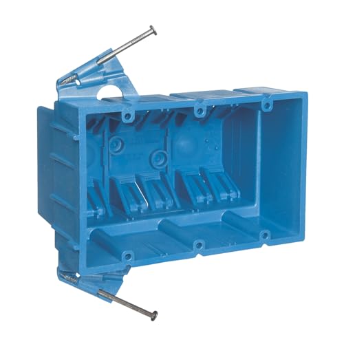 Carlon BH353A Switch/Outlet Box, New Work, 3 Gang 5.8 Inch by 3.8 Inch by 3.5 Inch, Blue