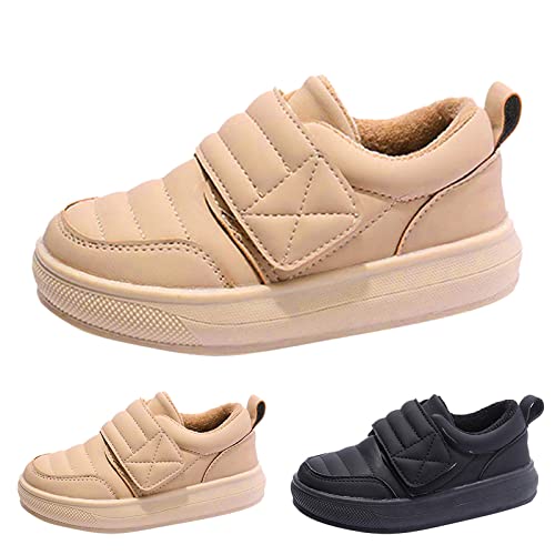 Kid Girl Boots Size 2 Winter Children Boots Boys and Girls Cotton Shoes Flat Soles Thick Soles Solid Low Top Simple3