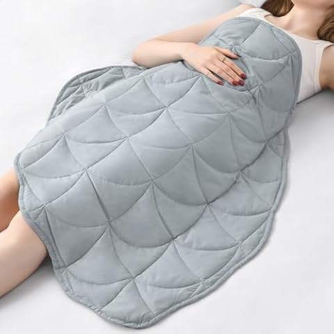 Mr. Sandman Weighted Lap Blanket for Adults, 5lbs Weighted Lap Pad, Small Weighted Blanket for Relax, Lounging and Sleep, Soft and Breathable for All Season, Machine Wash, Giftable, 40"x52", Grey Cover
