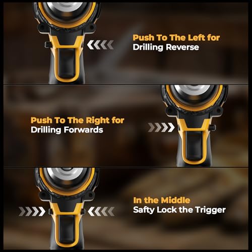 Cordless Hammer Drill Compatible with Dewalt 20V MAX Battery(No Battery)20V Brushless Drill, 1/2" Cordless Drill for Concrete with Variable Speed by Funnywhale - Image 7
