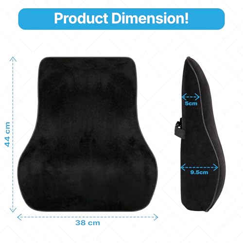 Image of KINGSWAY Car Accessories Orthopedic Lumbar Support Seat Cushion, Universal Use Car Pillow, Memory Foam Pillow in Black, Super Soft and Super Comfort Design Sciatica Back Support, Pack of 1