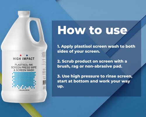 Plastisol Screen Wash by High Impact - in-Sink and On Press Screen Wash Ink Degradant and Cleaner for Screen Printing Inks - Designed to Remove Plastisol Ink- Made in USA - 32 fl oz (Pack of 2)