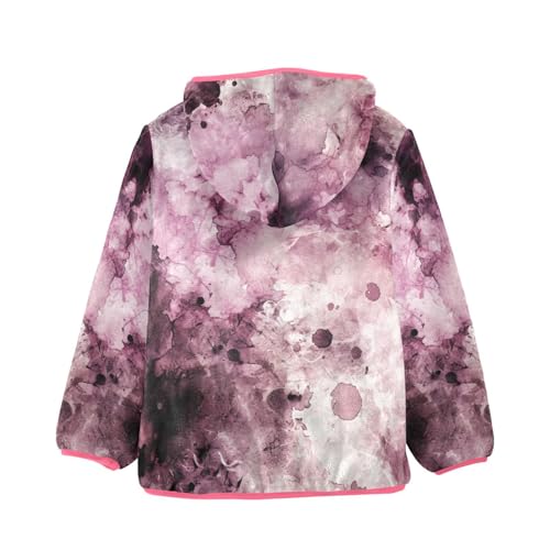 GuoChe Watercolor Abstract Splash-ink Dark Purple Baby Girl Fleece Jacket2