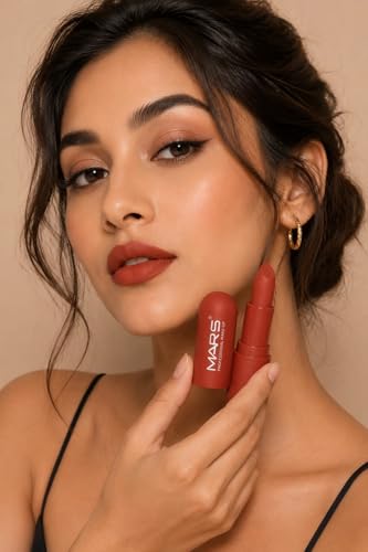 Image of Mars-Matte Creamy Lipstick | Non-drying, Highly pigmented Lipstick | Shade- multisades, 3.8gm| (Crimson Red)