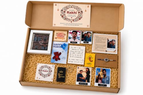 Image of HBH Rakhi Hamper for Brother Personalised| Custom