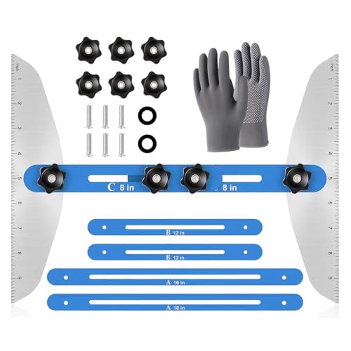 Stair Tread Gauge Tool - Multifunctional Measuring Template for DIY & Professional Builders Accurate Stair Layout Scribe Essential Gauge Set (Blue)